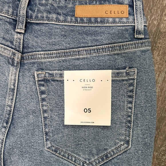 Cello Medium Blue Distressed High Rise straight Jeans - Picture 9 of 10